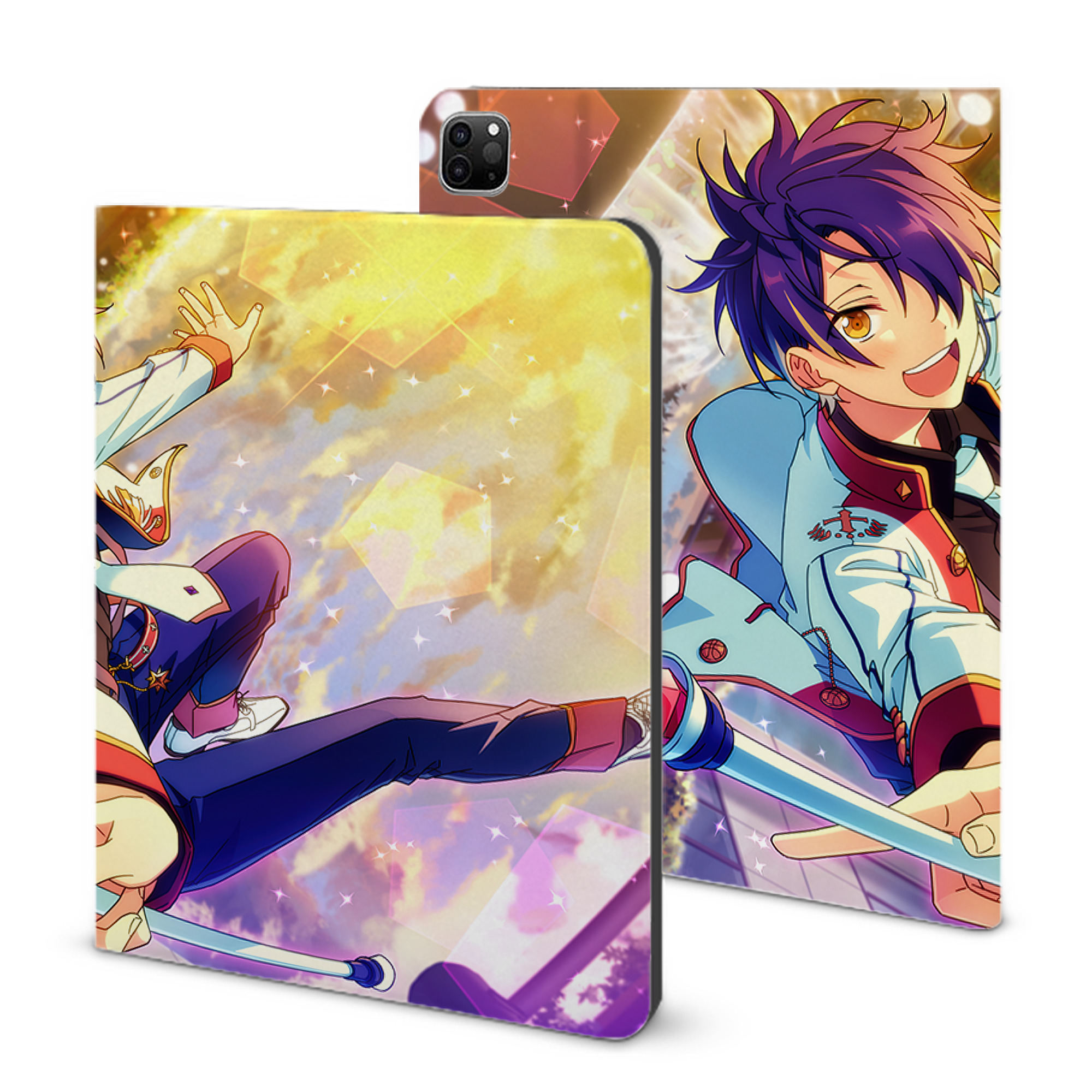 （画像用） あんさんぶるスターズ! Ensemble Stars IPad ケース ブック型 PUレザー TPU 耐衝撃 軽量 薄型 ペン収納なし 全面保護 IPad 各モデル対応